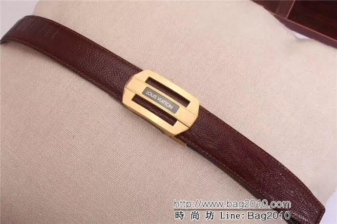 路易威登LV 雙面原版進口牛皮壓鴕鳥腳紋 316精鋼Z字母鋼自動扣 男士皮帶  xfp1226
